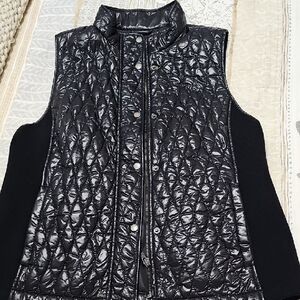 Black Quilted Vest with Snap Buttons